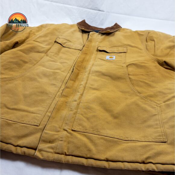 Carhartt Arctic Quilt Lined Jacket Brown Vintage Outdoor Workwear Mens Size 3XL - Picture 3 of 16